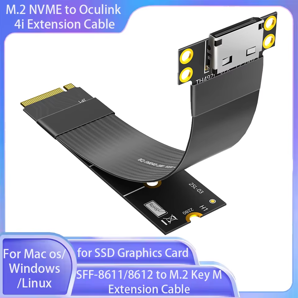Oculink Egpu Mini Pc - M.2 NVMe-Oculink 4i 확장 케이블, SFF-8611/SFF-8612